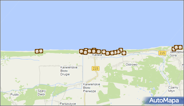 mapa Karwia, Karwia na mapie Targeo