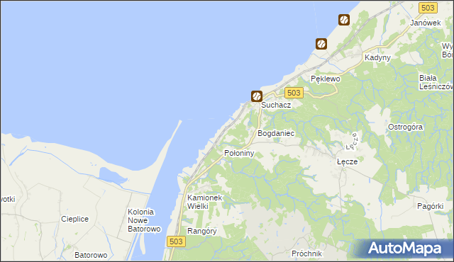 mapa Nadbrzeże gmina Tolkmicko, Nadbrzeże gmina Tolkmicko na mapie Targeo