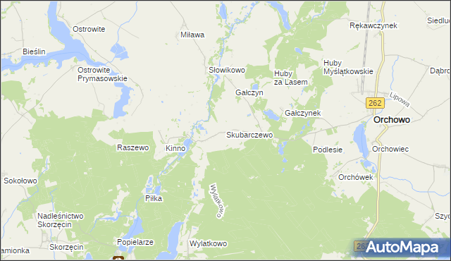 mapa Skubarczewo, Skubarczewo na mapie Targeo