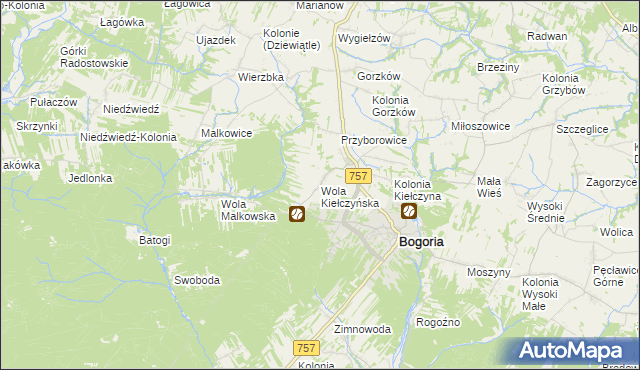 mapa Wola Kiełczyńska, Wola Kiełczyńska na mapie Targeo