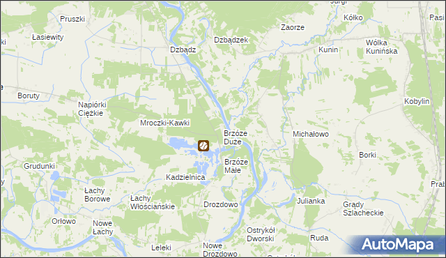 mapa Brzóze Duże, Brzóze Duże na mapie Targeo