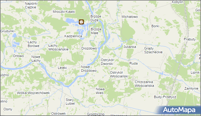 mapa Ostrykół Dworski, Ostrykół Dworski na mapie Targeo