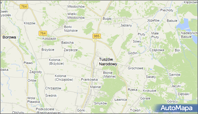 mapa Tuszów Narodowy, Tuszów Narodowy na mapie Targeo