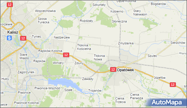 mapa Tłokinia Nowa, Tłokinia Nowa na mapie Targeo