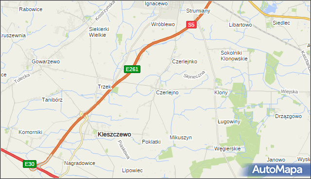 mapa Czerlejno, Czerlejno na mapie Targeo