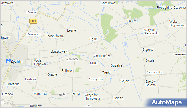 mapa Chochołów gmina Żychlin, Chochołów gmina Żychlin na mapie Targeo
