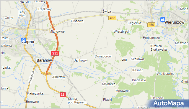 mapa Donaborów, Donaborów na mapie Targeo