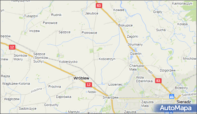mapa Kościerzyn, Kościerzyn na mapie Targeo