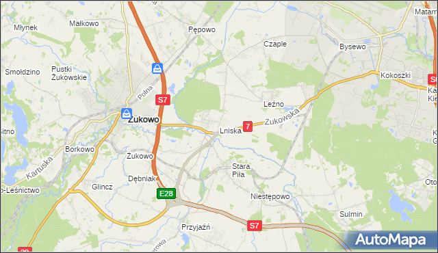 mapa Lniska, Lniska na mapie Targeo