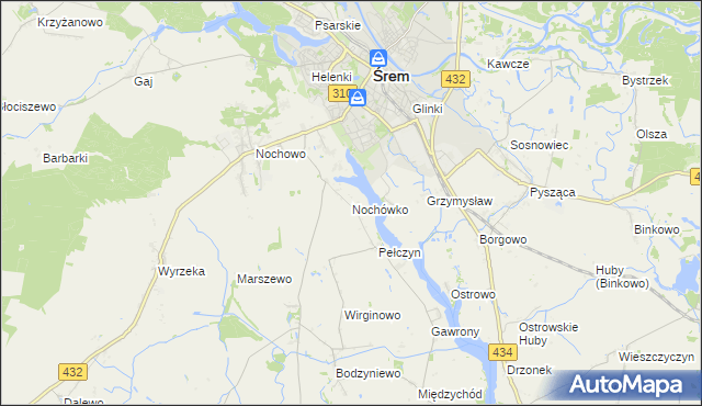 mapa Nochówko, Nochówko na mapie Targeo