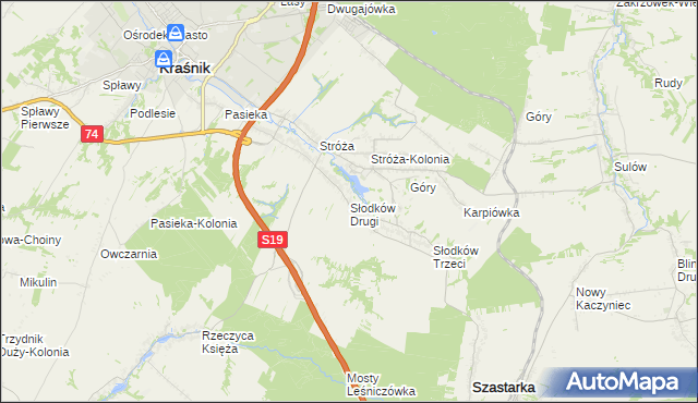 mapa Słodków Drugi, Słodków Drugi na mapie Targeo