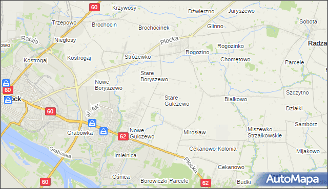 mapa Stare Gulczewo, Stare Gulczewo na mapie Targeo