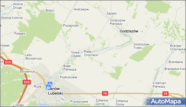 mapa Wólka Ratajska, Wólka Ratajska na mapie Targeo