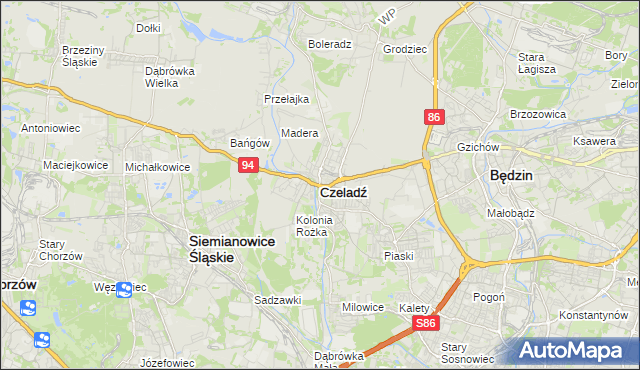 mapa Czeladź, Czeladź na mapie Targeo