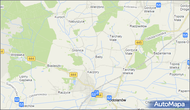 mapa Baby gmina Odolanów, Baby gmina Odolanów na mapie Targeo