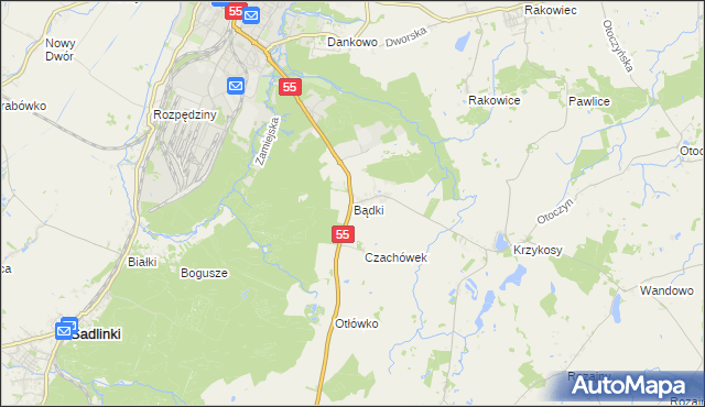 mapa Bądki gmina Gardeja, Bądki gmina Gardeja na mapie Targeo