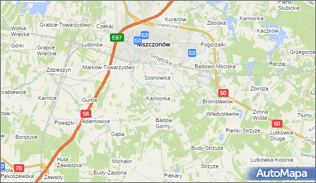 mapa Badowo-Dańki, Badowo-Dańki na mapie Targeo