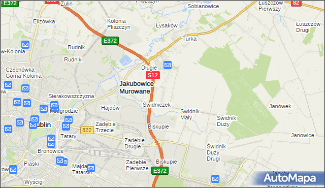 mapa Biskupie-Kolonia gmina Wólka, Biskupie-Kolonia gmina Wólka na mapie Targeo