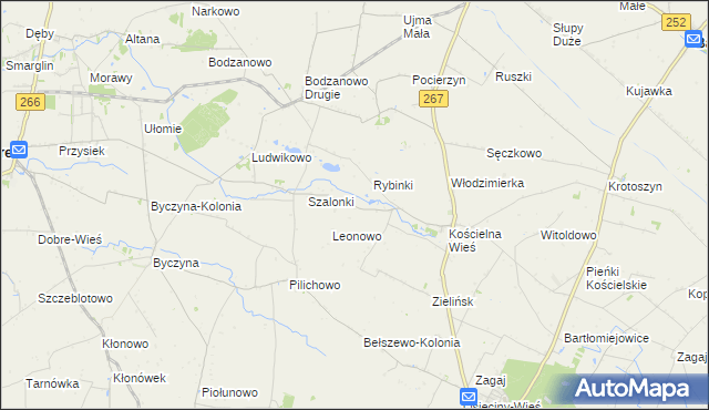 mapa Bodzanówek gmina Osięciny, Bodzanówek gmina Osięciny na mapie Targeo