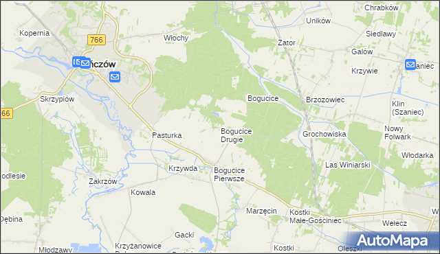mapa Bogucice Drugie, Bogucice Drugie na mapie Targeo