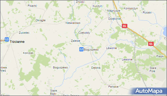 mapa Boguszewo gmina Mońki, Boguszewo gmina Mońki na mapie Targeo