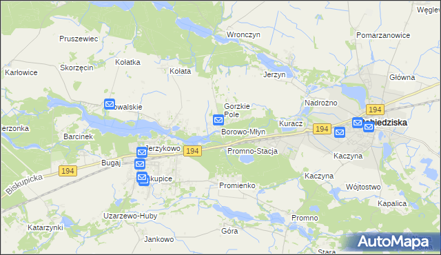 mapa Borowo-Młyn, Borowo-Młyn na mapie Targeo