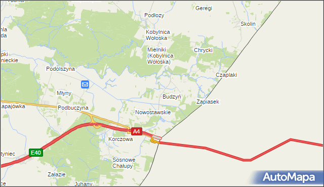 mapa Budzyń gmina Radymno, Budzyń gmina Radymno na mapie Targeo