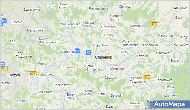 mapa Chmielnik powiat rzeszowski, Chmielnik powiat rzeszowski na mapie Targeo