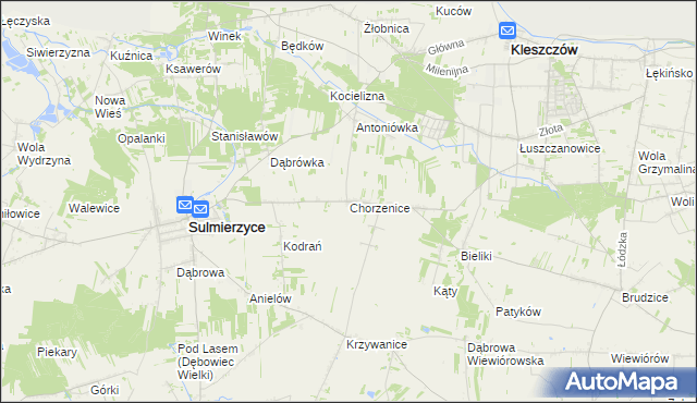 mapa Chorzenice gmina Sulmierzyce, Chorzenice gmina Sulmierzyce na mapie Targeo