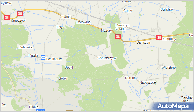 mapa Chruszczyny, Chruszczyny na mapie Targeo