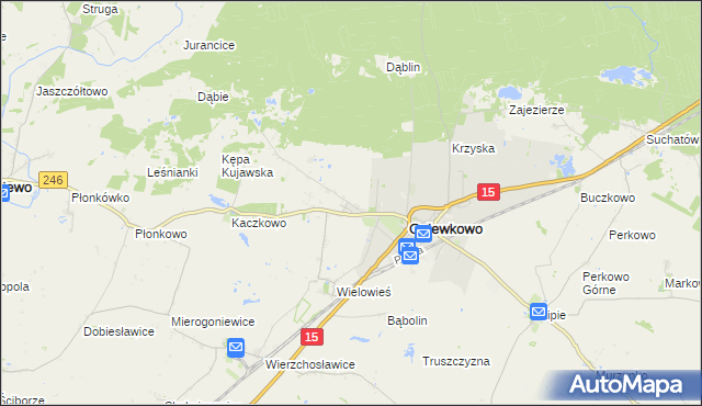 mapa Chrząstowo gmina Gniewkowo, Chrząstowo gmina Gniewkowo na mapie Targeo