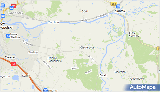 mapa Ciecierzyce, Ciecierzyce na mapie Targeo