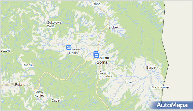mapa Czarna Górna, Czarna Górna na mapie Targeo