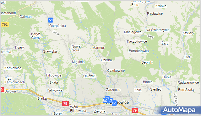 mapa Czerna gmina Krzeszowice, Czerna gmina Krzeszowice na mapie Targeo