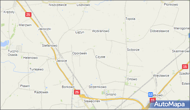 mapa Czyste gmina Inowrocław, Czyste gmina Inowrocław na mapie Targeo
