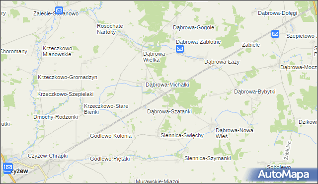 mapa Dąbrowa-Kity, Dąbrowa-Kity na mapie Targeo