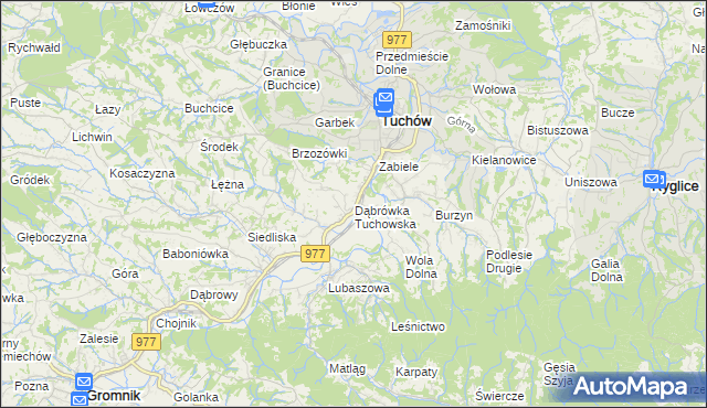 mapa Dąbrówka Tuchowska, Dąbrówka Tuchowska na mapie Targeo