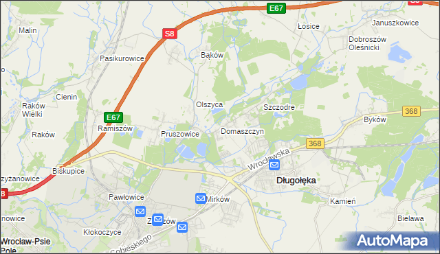 mapa Domaszczyn, Domaszczyn na mapie Targeo
