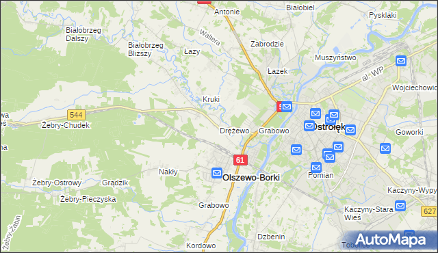 mapa Drężewo, Drężewo na mapie Targeo