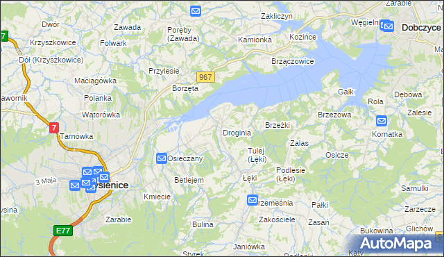 mapa Droginia, Droginia na mapie Targeo