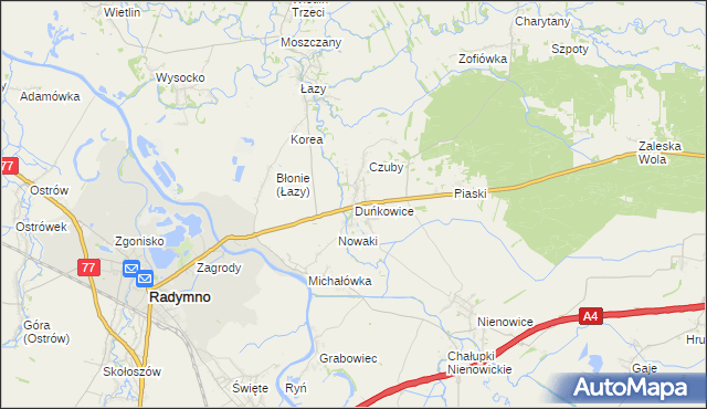 mapa Duńkowice, Duńkowice na mapie Targeo