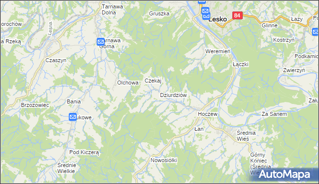 mapa Dziurdziów, Dziurdziów na mapie Targeo