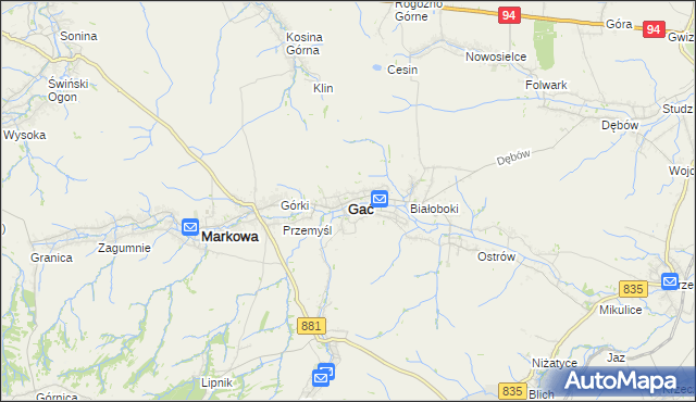 mapa Gać powiat przeworski, Gać powiat przeworski na mapie Targeo