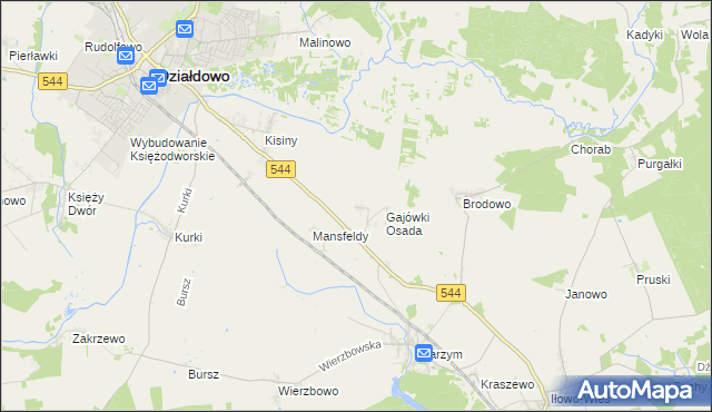 mapa Gajówki, Gajówki na mapie Targeo