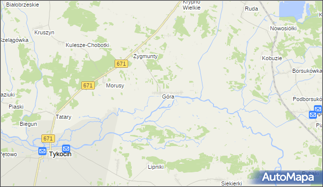 mapa Góra gmina Krypno, Góra gmina Krypno na mapie Targeo