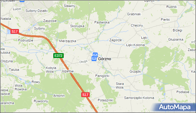 mapa Górzno powiat garwoliński, Górzno powiat garwoliński na mapie Targeo