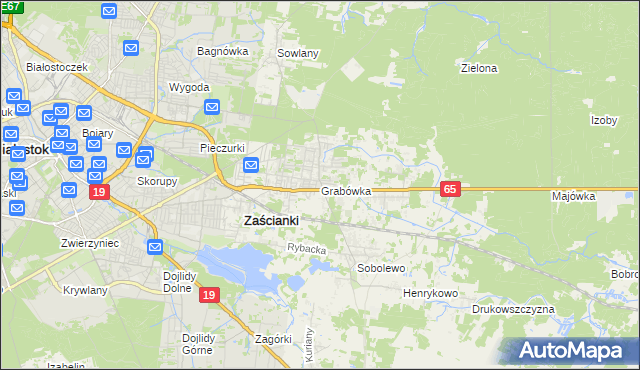 mapa Grabówka gmina Supraśl, Grabówka gmina Supraśl na mapie Targeo