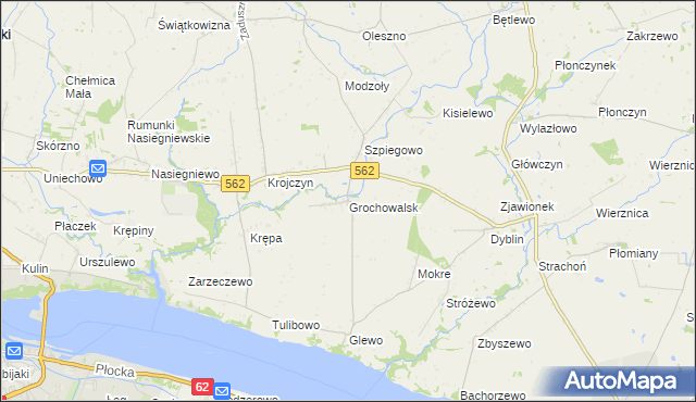 mapa Grochowalsk, Grochowalsk na mapie Targeo