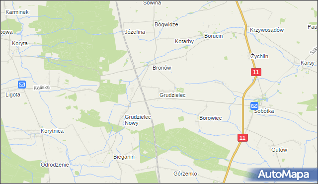 mapa Grudzielec, Grudzielec na mapie Targeo