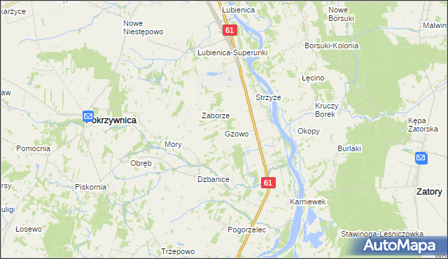 mapa Gzowo, Gzowo na mapie Targeo